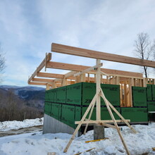 Custom built home under construction in Dorset, Vermont